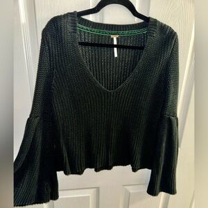 Free People Black Knit Sweater
